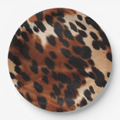 Crème bruin zwart Koeienhuid Papieren Bordje (Voorkant)