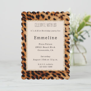 Crème Bruin Zwart Leopard Goud Glitter Kaart