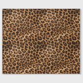 Crème Bruin Zwart Leopard Kat Cadeaupapier (Vlak)