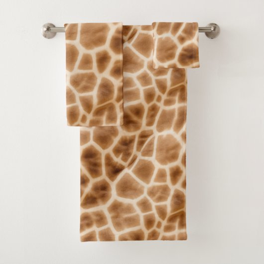 Crème Bruine Giraffe Dierenprint Bad Handdoek (Insitu)