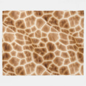 Crème Bruine Giraffe Dierenprint Fleece Deken (Voorkant (Horizontaal))