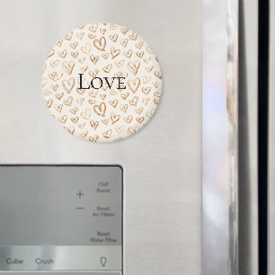 Crème Bruine Harten Valentijnsdag Liefde Magneet