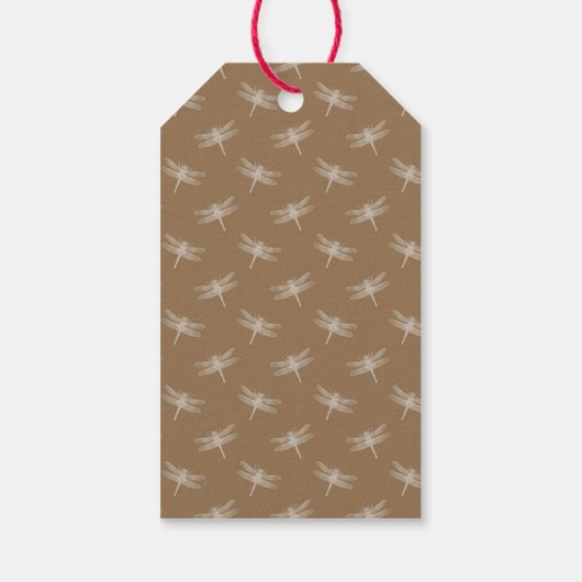 Crème bruine libellen cadeaulabel (Achterkant)