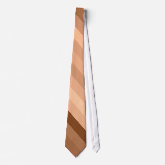 Crème, Café, Brown Color Retro Stripes - Cravate (Devant)