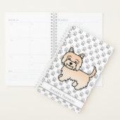 Crème Cairn Terrier Hond Met Poten & Aangepaste Na Planner (Display)