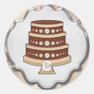 Crème Cake Couture Damask Ronde Bakkerij Label