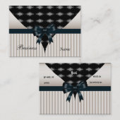 Crème carte de visite Beige Black Bow (Devant / Derrière)