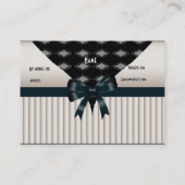 Crème carte de visite Beige Black Bow (Dos)