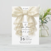 Crème Cascade Ruffle Bow Classy Baby shower Kaart (Staand voorkant)
