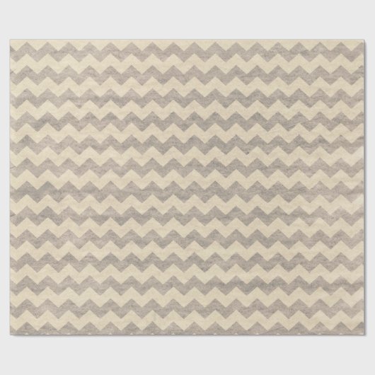 Crème Chevron Rustic Wrapping Paper Cadeaupapier (Vlak)