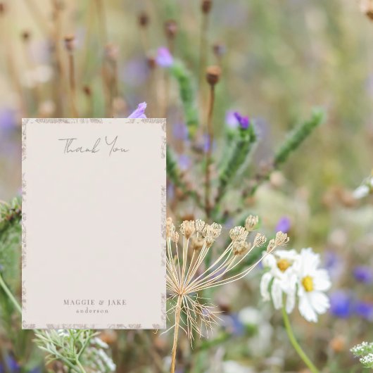 Crème Chinoiserie Élégant Merci de mariage