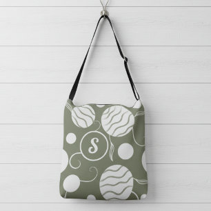 Crème Cirkels Monogram Crossbody Tas