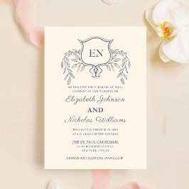 Creme Classic Wedding Invitations Verenigd Koninkr Kaart