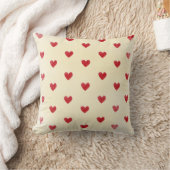 Crème customisée et rouge de coussin de coeur (Couverture)