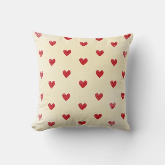 Crème customisée et rouge de coussin de coeur (Recto)