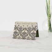 Crème Damassé ENCADREMENT PHOTO ~ Carte de Noël (Dos)