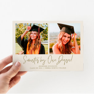 Crème de carte de voeux de graduation multi-photo 