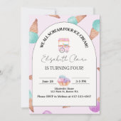 Crème de glace 4e anniversaire Invitation (Devant)