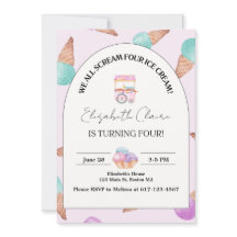 Crème de glace 4e anniversaire Invitation