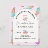 Crème de glace 4e anniversaire Invitation (Devant / Derrière)