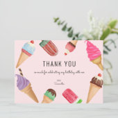 Crème de glace Anniversaire Carte de remerciements (Debout devant)