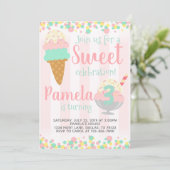 Crème de glace Anniversaire Fête Invitation Invita (Debout devant)