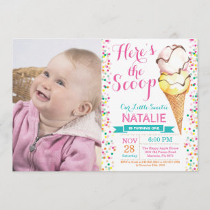 Crème de glace Anniversaire Invitation été