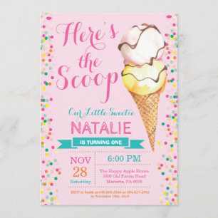Crème de glace Anniversaire Invitation été