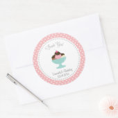Crème de glace Anniversaire Merci Sticker rose (Enveloppe)