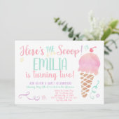 Crème de glace Aquarelle sociale Invitation d'anni (Debout devant)