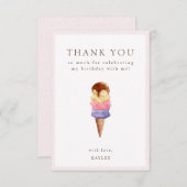 Crème de glace Carte de remerciements d'anniversai (Devant / Derrière)