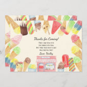 Crème de glace Carte de remerciements d'anniversai (Devant / Derrière)