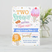 Crème de glace deux Scoops Invitation Anniversaire (Debout devant)