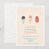 Crème de glace et invitation estivale Popsicle (Devant / Derrière)
