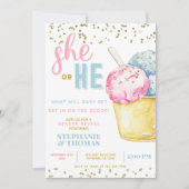 Crème de glace Genre Révéler Invitation (Devant)