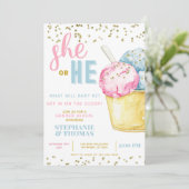 Crème de glace Genre Révéler Invitation (Debout devant)