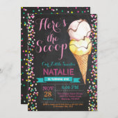 Crème de glace Invitation d'anniversaire Summer Ch (Devant / Derrière)