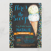 Crème de glace Invitation d'anniversaire Summer Ch