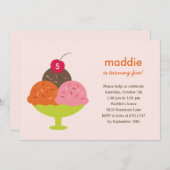 Crème de glace Invitation de fête d'anniversaire d (Devant / Derrière)