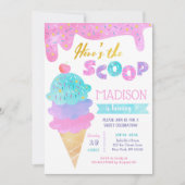Crème de glace Invitation fête d'anniversaire Deux (Devant)