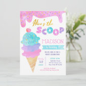 Crème de glace Invitation fête d'anniversaire Deux (Debout devant)