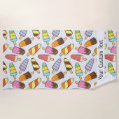 Crème de glace Popsicles serviette de plage en tex (Devant)