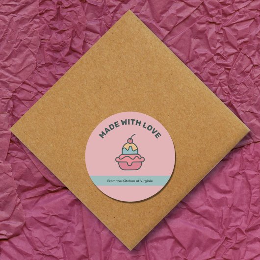 Crème de glace rétro faite avec Sticker Étiquette