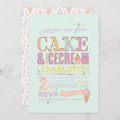 CRÈME DE GLACE SOCIAL ANNIVERSAIRE invitation (Devant / Derrière)