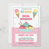 Crème de glace Social Party Invitation Flyer Modèl (Devant)