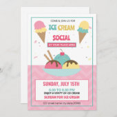Crème de glace Social Party Invitation Flyer Modèl (Devant / Derrière)