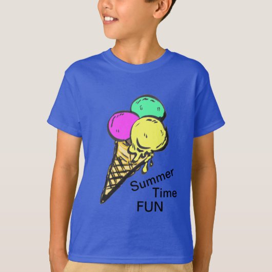 Crème de glace Temps d'été Fun T-shirt (Devant)