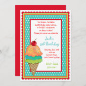 Crème de glace Traite Les Invitations De Garçons D (Devant / Derrière)