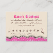 Crème de léopard de dentelle de carte de fidélité (Dos)