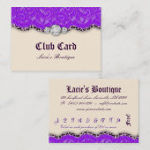 Crème de Purpl de léopard de dentelle de carte de (Devant / Derrière)